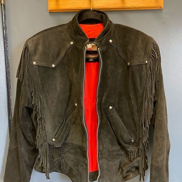 Harley Davidson Suede Fringe Unisex Jacket - Picture 5 of 10